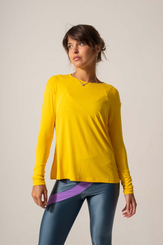 BLUSA MANGA LONGA AMARELO